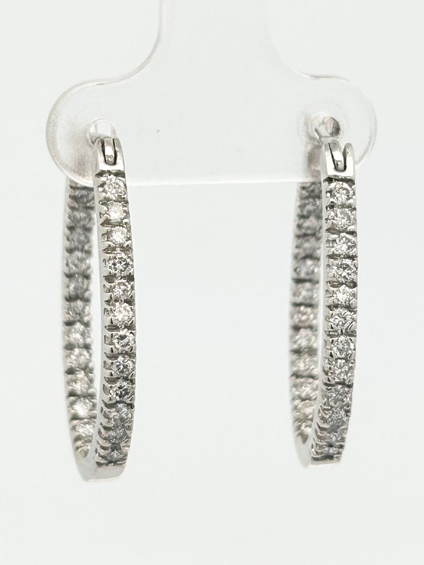 Diamond Hoop Earrings (1 of 4)