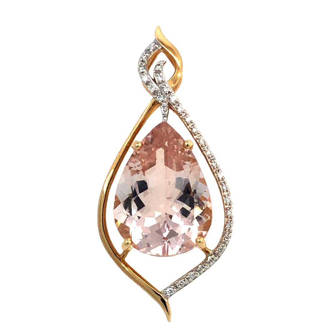 Unique Design Kunzite and Diamond Pendant (1 of 3)