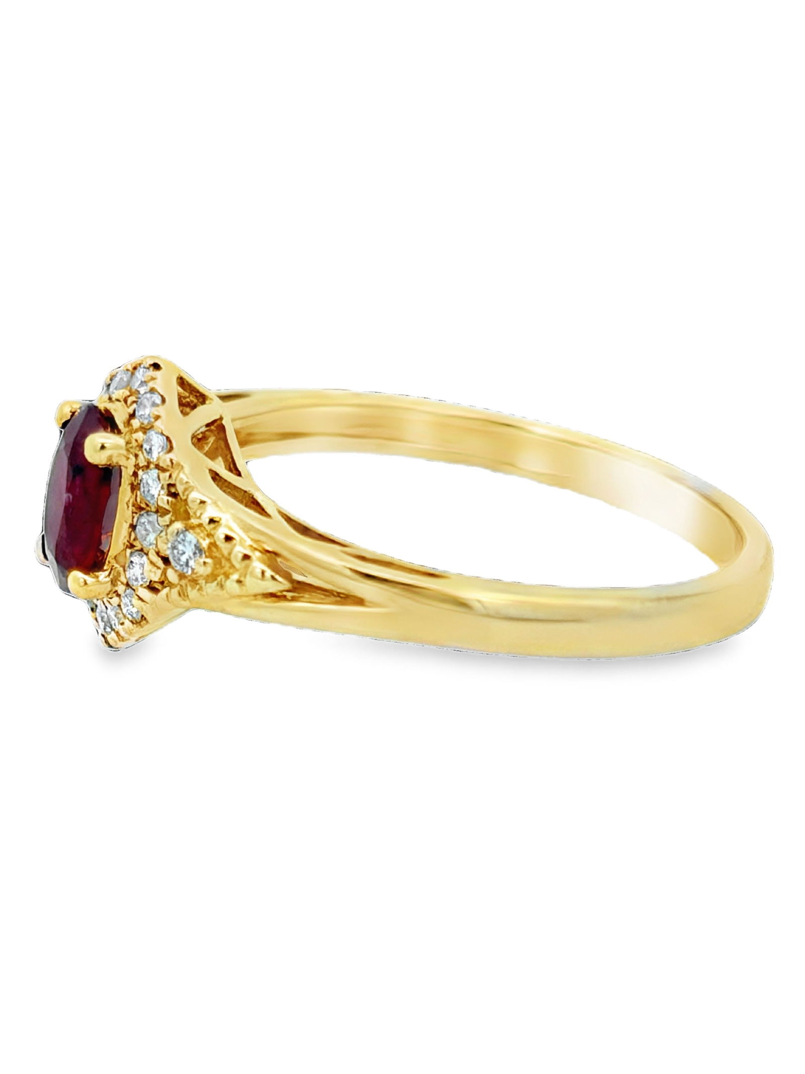 Ladies Oval Ruby & Diamond Ring - 2