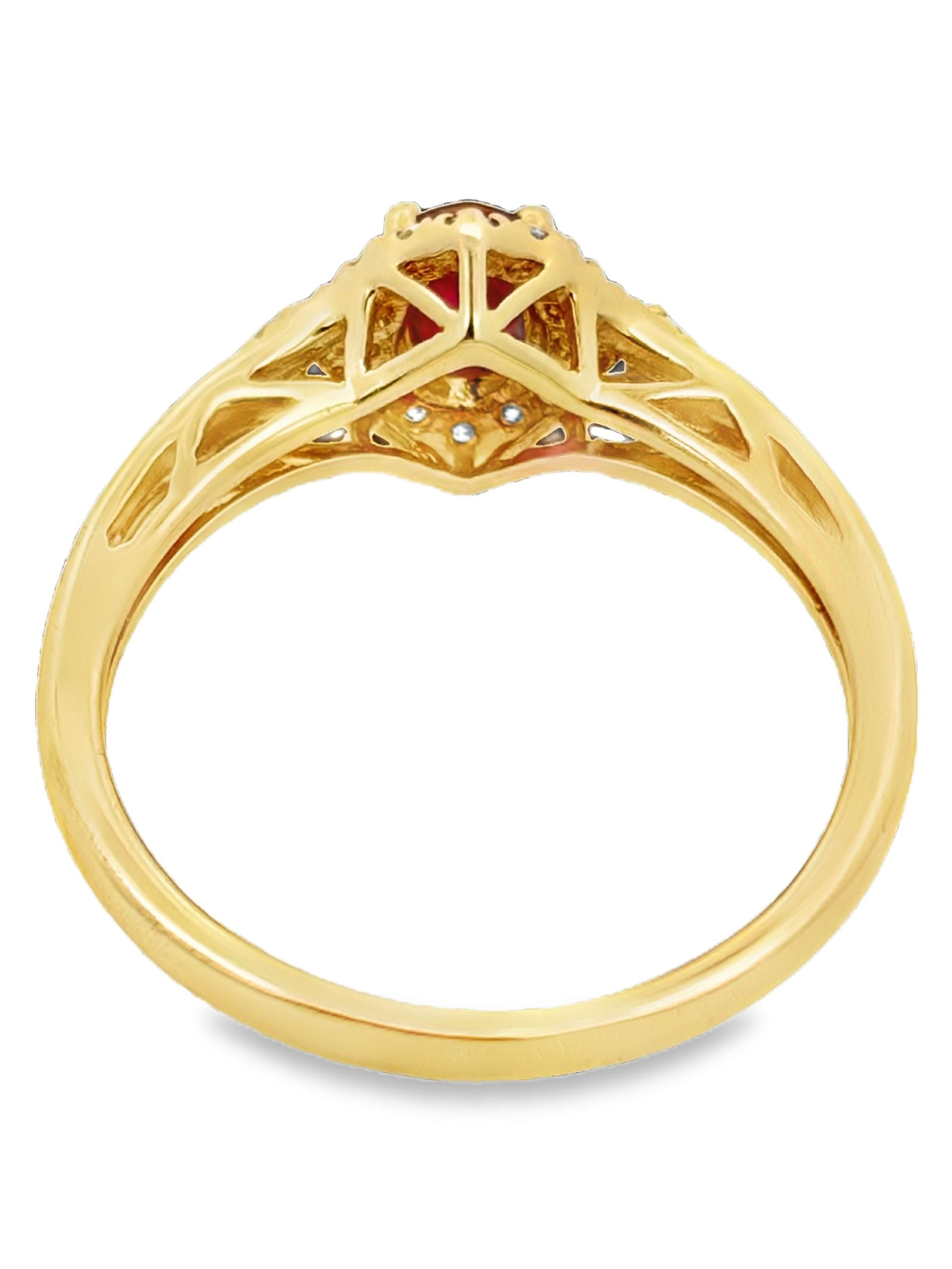 Ladies Oval Ruby & Diamond Ring - 3