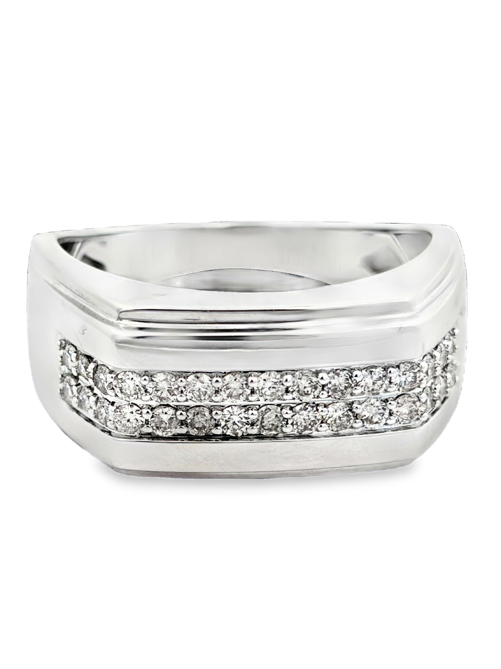 Gents .50 CTW Diamond Ring: GS6259/12-AYS Bold and commanding, this 14k gold menâ€™s ring features a 1/2 carat total weight of brilliant diamonds. The design balances masculine architecture with