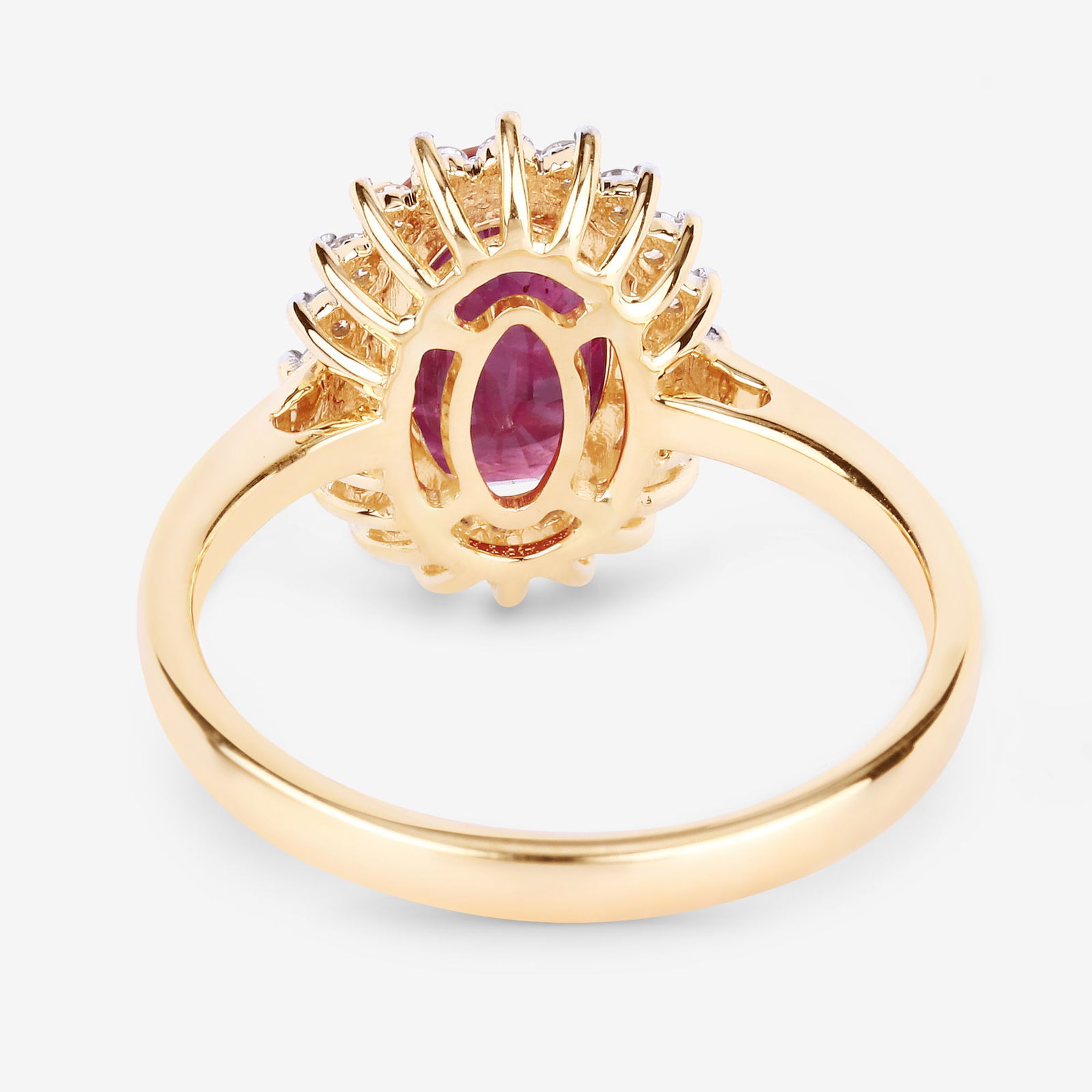 Ruby and Diamond Halo Ring - 5