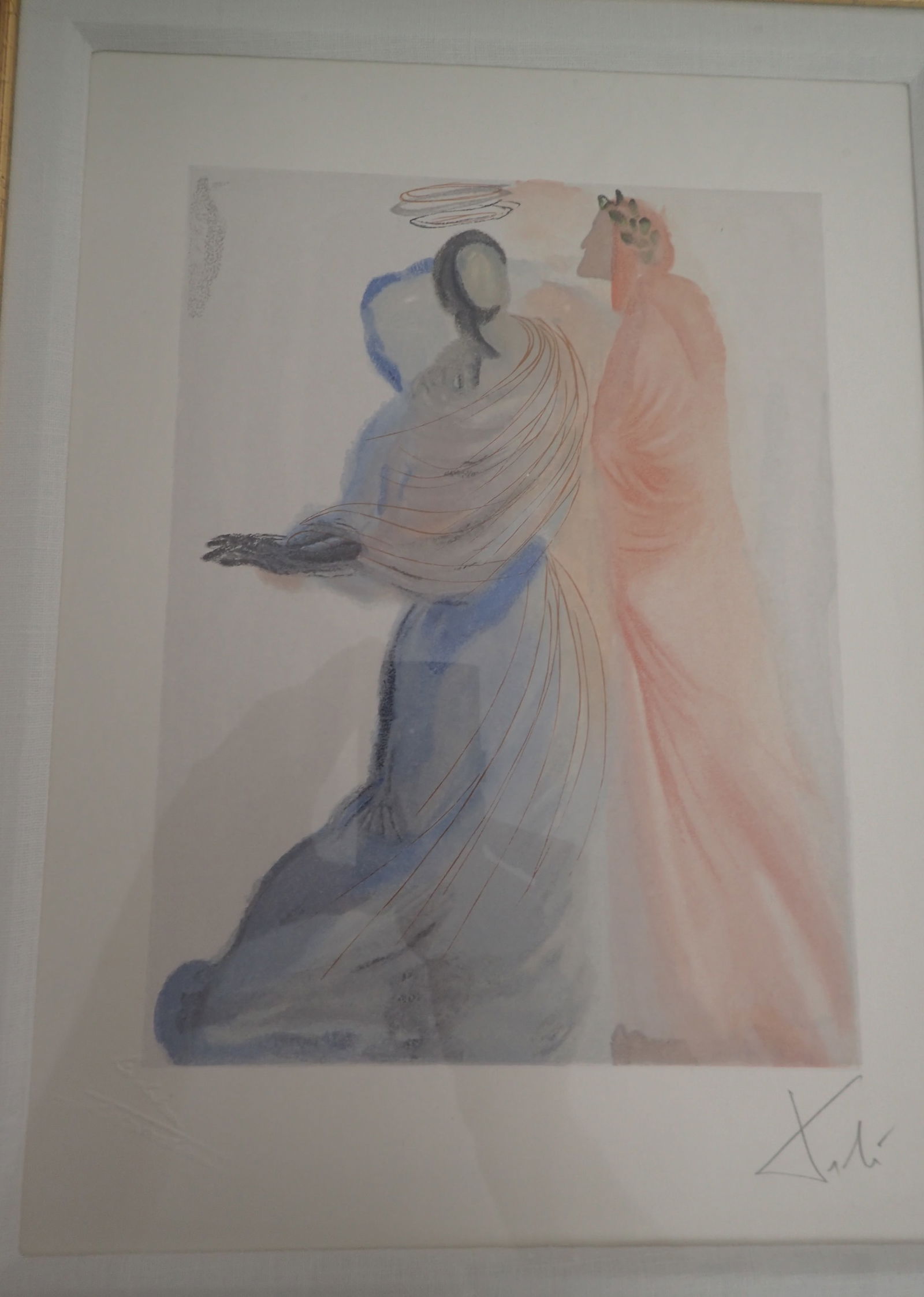 Salvador Dali Wood Engraving in Color Hand Signed: BAT1125/12-YSSS Description: Divine Comedy - Paradise 18 : La Splendeur de Beatrice (The Splendor of Beatrice) Artist Name: Salvador Dali Medium:Wood engraving in color on Rives paper after