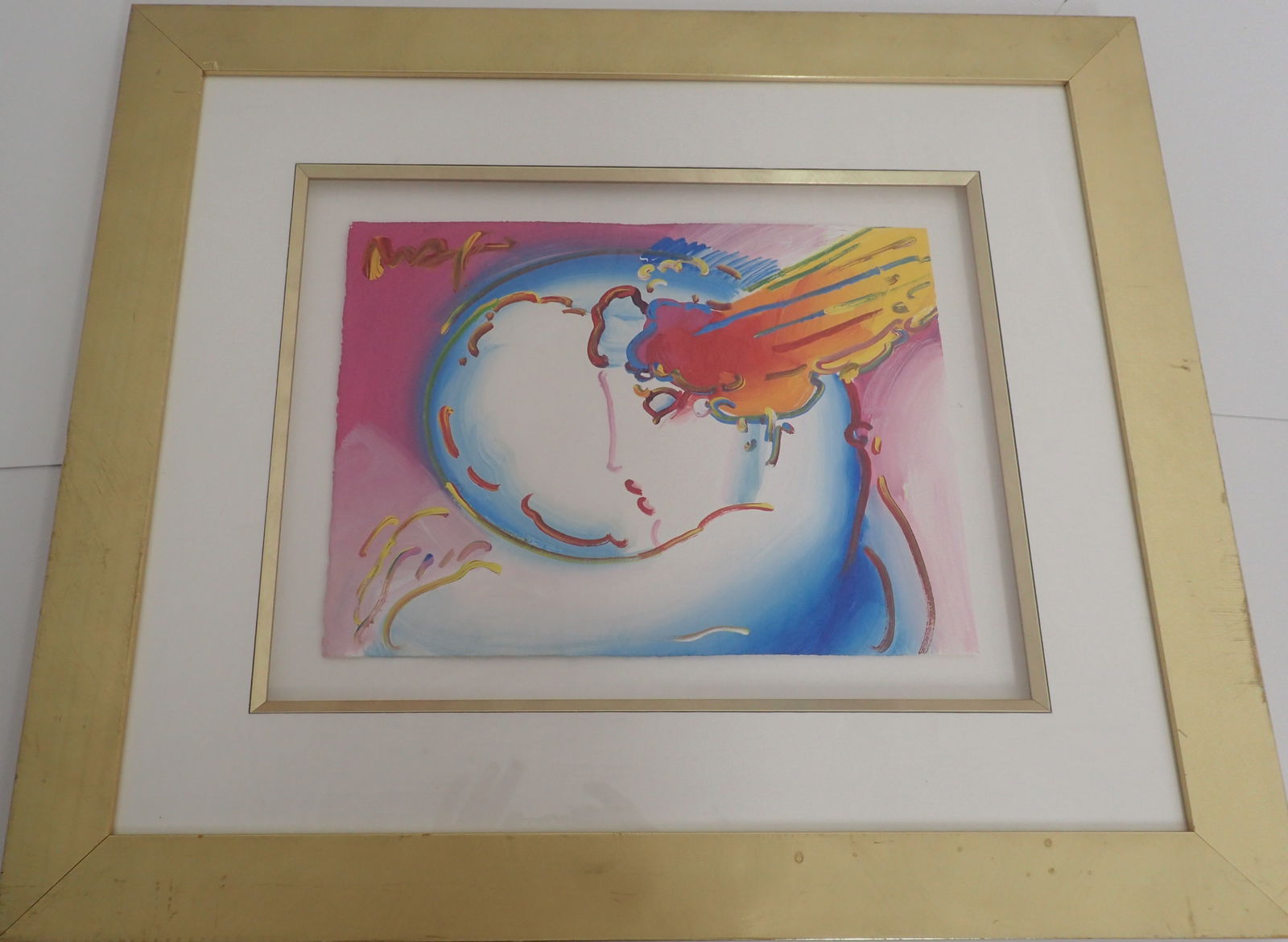 Peter Max Acrylic on Paper Signed: BAT1125/3-KSSS Description: I Love the World Artist Name: Peter Max Medium: Acrylic on paper Year: