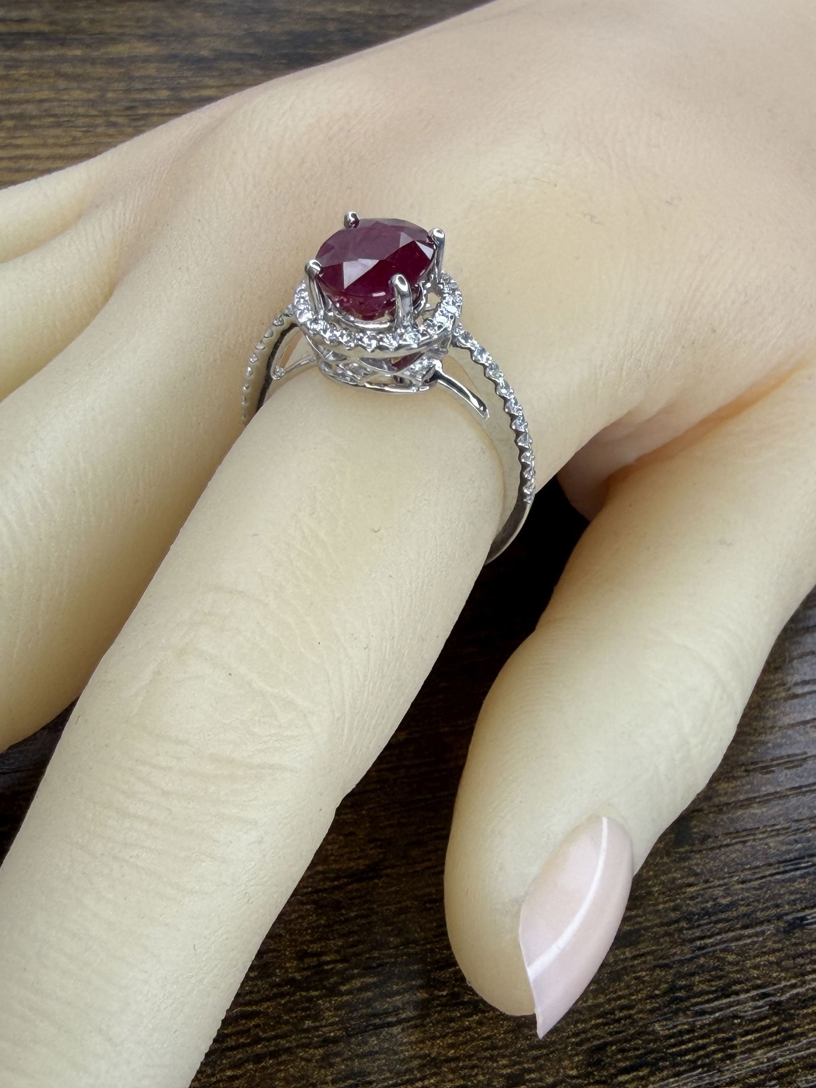 GIA Burma Ruby & Diamond Ring - 5