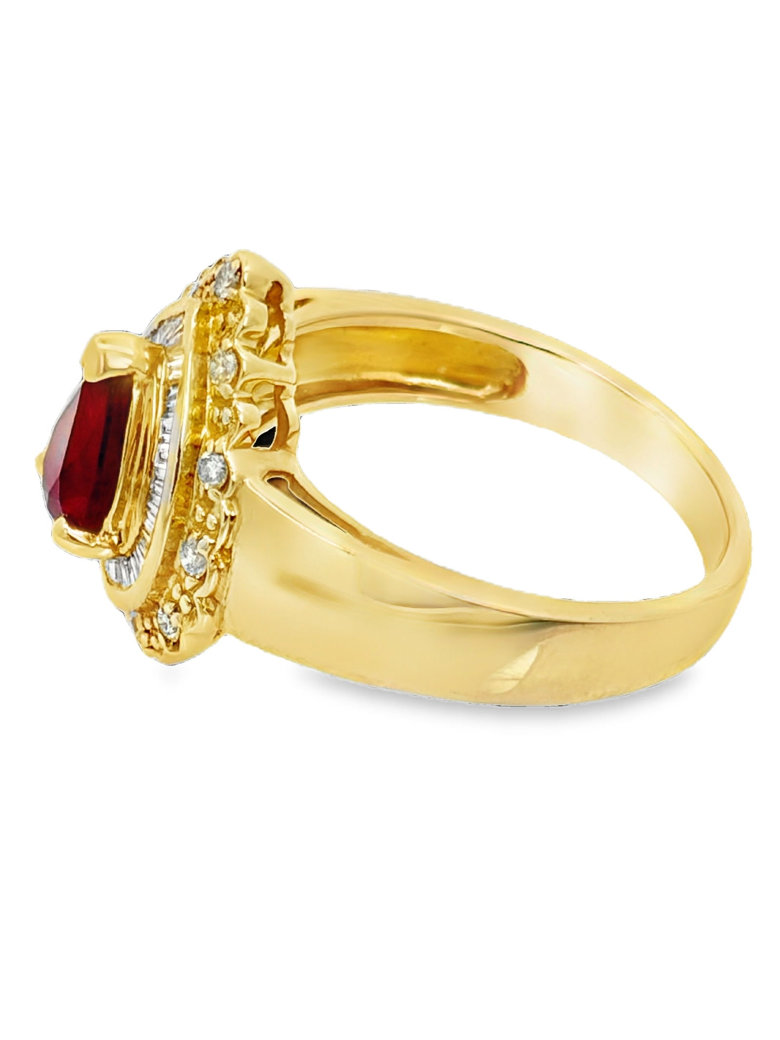 Pear Shaped Ruby and Diamond Ring - 2