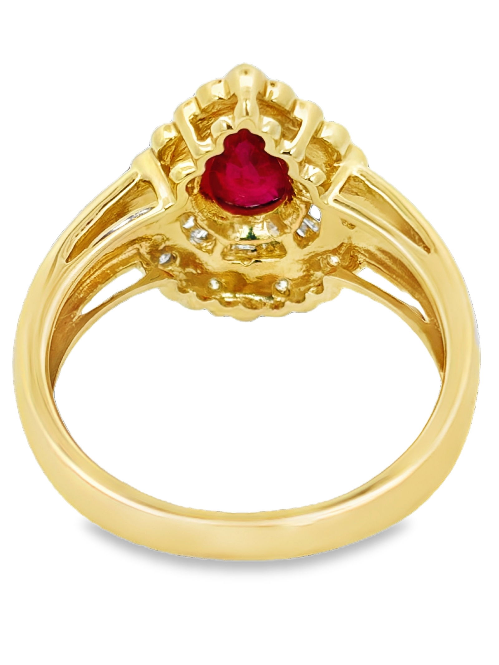 Pear Shaped Ruby and Diamond Ring - 3