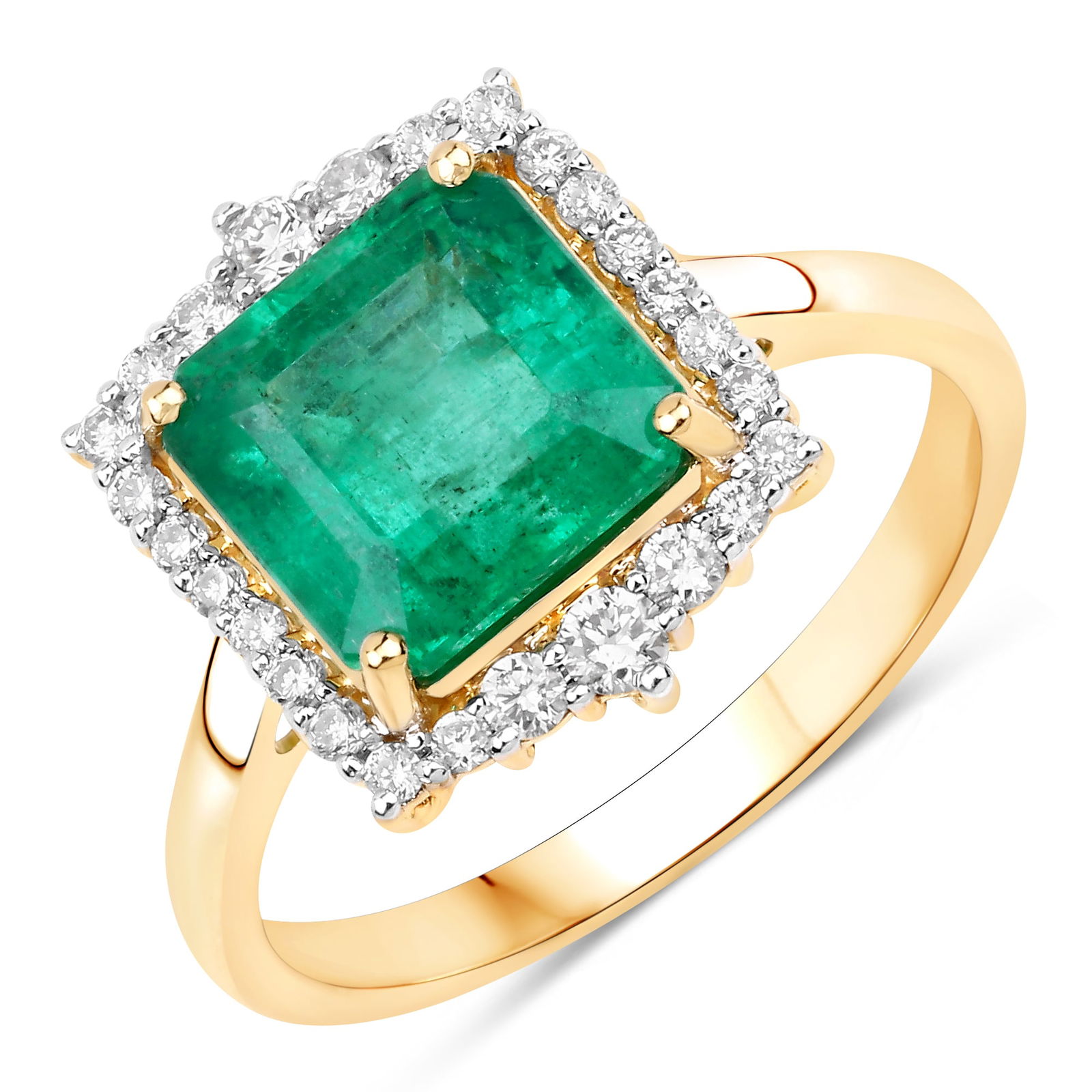 IGI 2.62 CT Emerald and Diamond Ring (1 of 4)