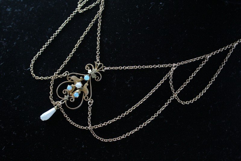 Art Nouveau Era 14k Lavalier Necklace (1 of 4)