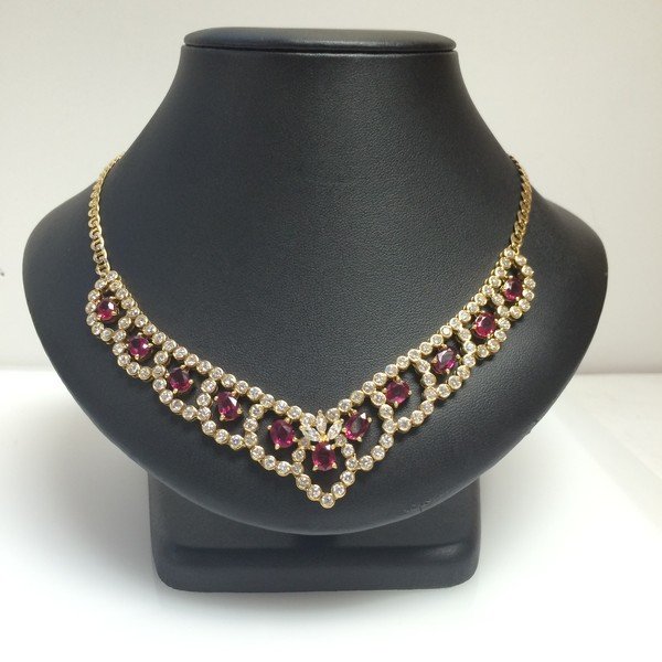 Diamond & Ruby Royalty  Drape Necklace (1 of 3)