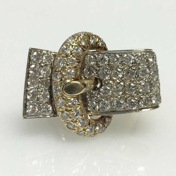 Diamond Buckle Ring, Large and Handmade (1 of 3)