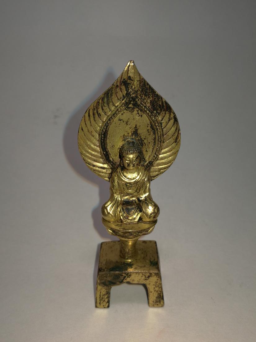 Small Ancient Chinese Gilt Bronze Sakyamuni (1 of 9)