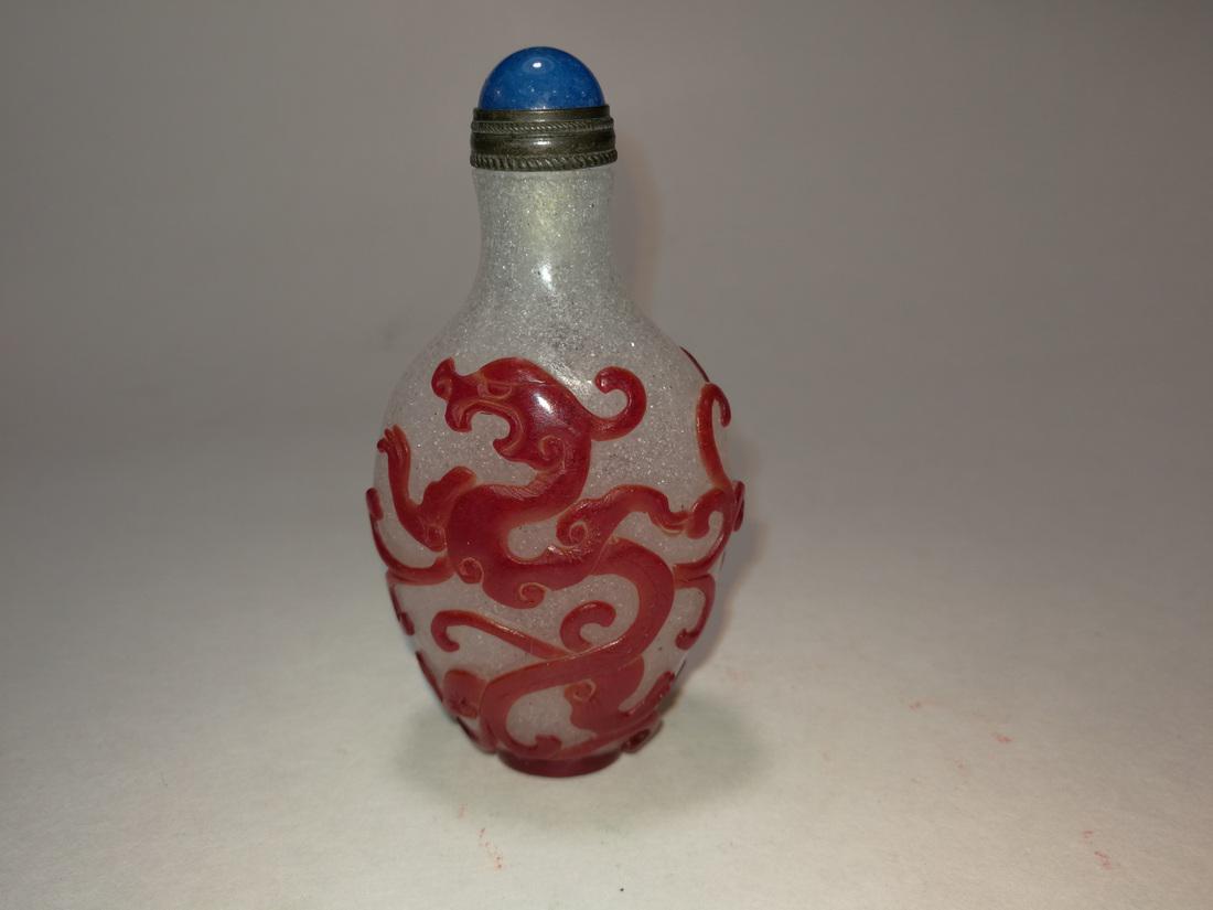 Old Chinese Agate Carving Snuff Bottle (1 of 7)
