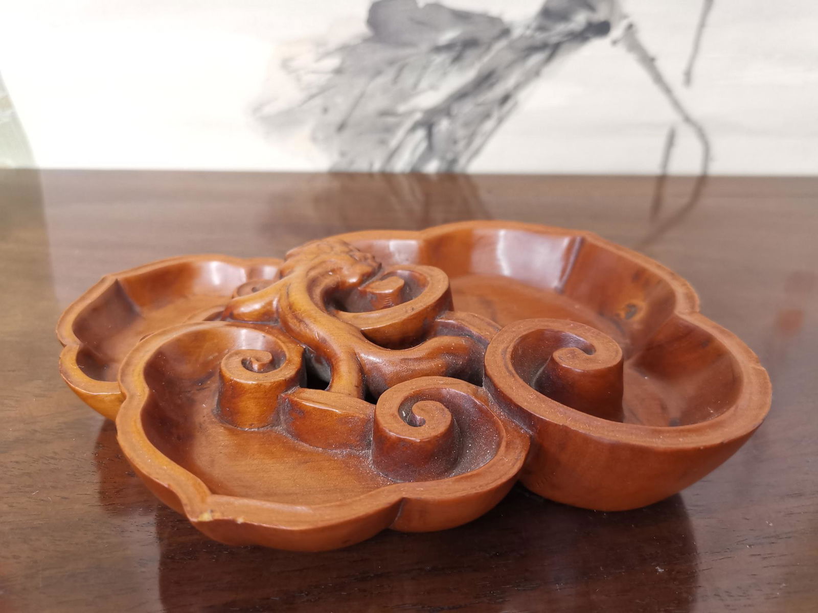 QING DYNASTY BOXWOOD CARVING WASHER (1 of 8)