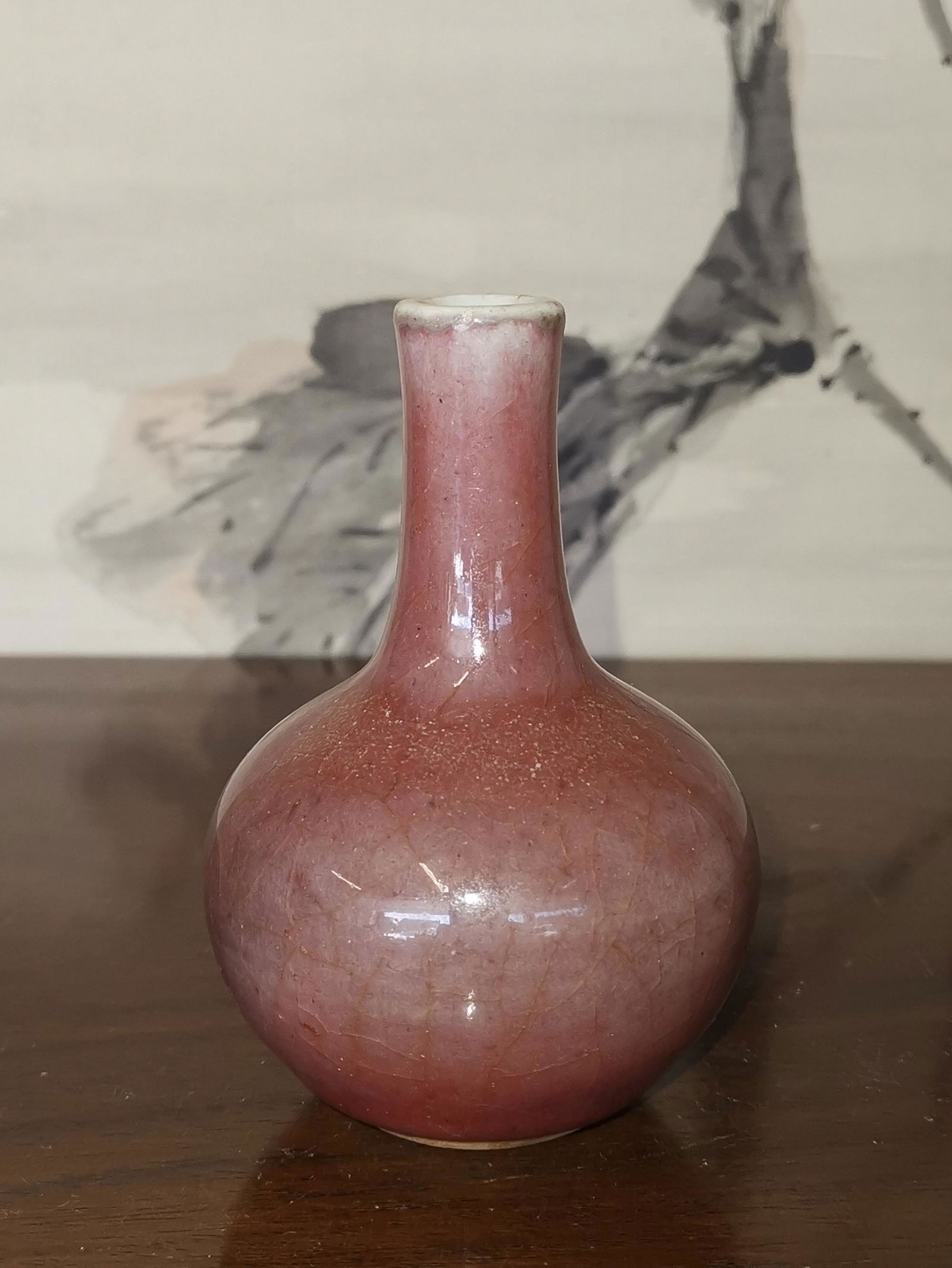 QING DYNASTY RED GLAZED PORCELAIN VASE (1 of 6)