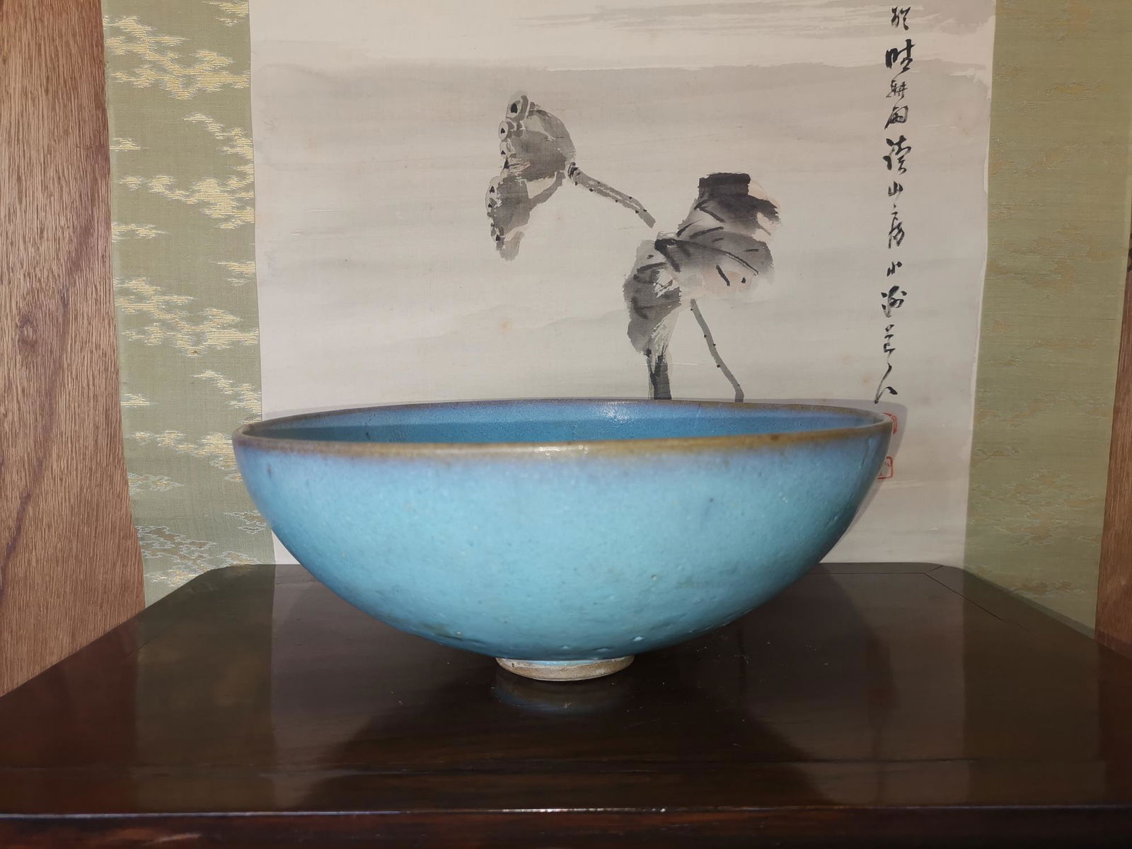 ANTIQUE JUN PORCELAIN LARGE BOWL (1 of 10)