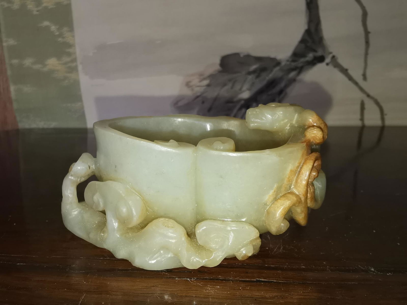 OLD JADE CARVING WATER POT (1 of 8)