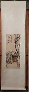CHINESE PAINTING SCROLL ZHAO YUNHE KUAN: CHINESE PAINTING SCROLL ZHAO YUNHE KUAN. SIGHT 13 3/4 X 32 1/4 INCHES.
