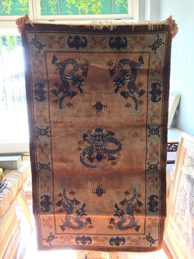 Asia Area Rug with Five Dragons Image (1 of 5)