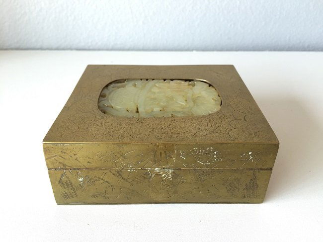 Chinese Copper Box Inlaid Jade (1 of 6)