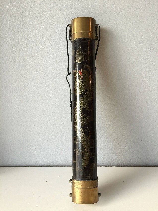 Chinese Black Lacquer Gilt Dragon Drum (1 of 8)