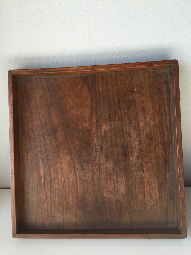 Chinese Huanghuali Scholar's Tray: Chinese Huanghuali Scholar's Tray. 1 1/4 x 11 x 11 inches. Obtained from " Heng Yi Guan" in San Francisco.