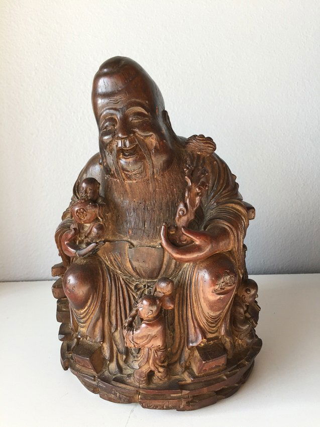 Chinese Bamboo Carving Lao Shou Xing (1 of 9)