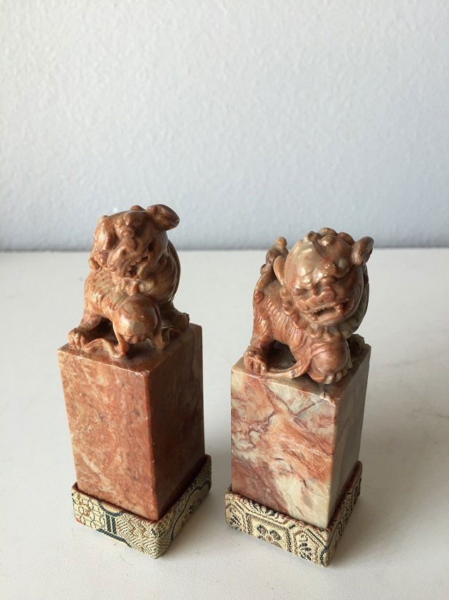 Pair of Chinese Shoushan Stone Carving Seal (1 of 4)