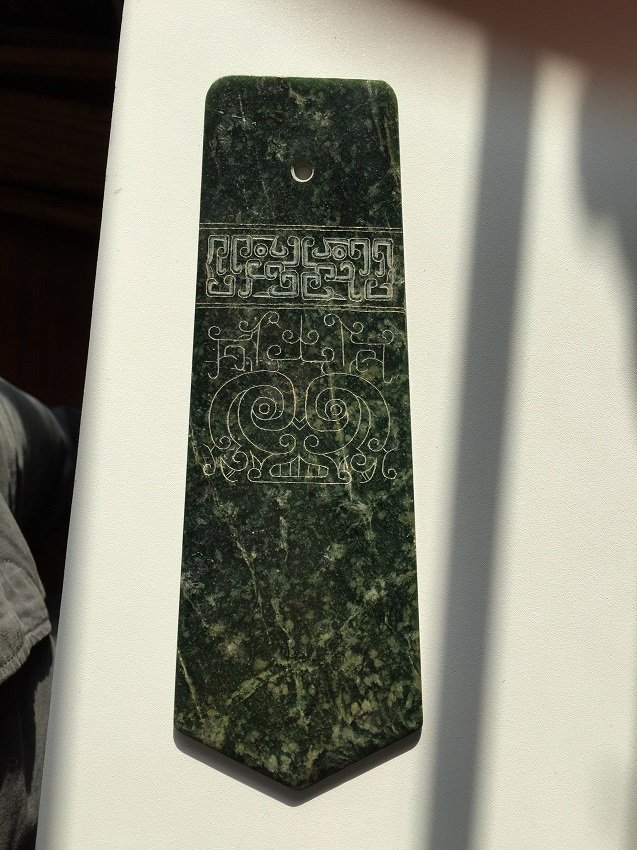 Chinese Spinach Jade Hatchet (1 of 7)