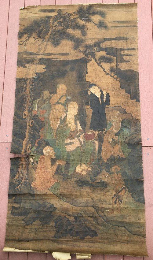 Chinese Huge Rohan Painting on Silk (1 of 10)