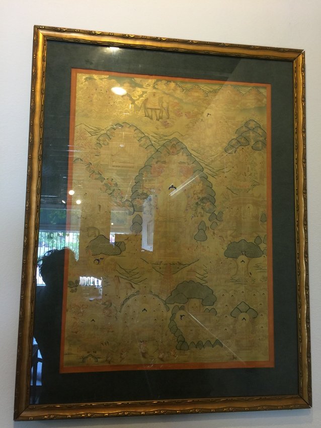 Exquisite Tibetan Tangka with Outline In Gold (1 of 9)