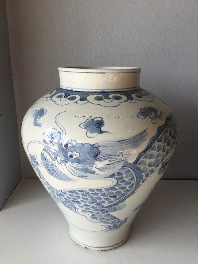 Korean White and Blue Porcelain Jar (1 of 9)