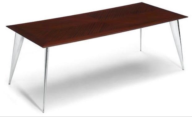 A Philippe Starck Chromed Metal and Mahogany M Table (1 of 5)