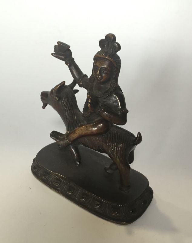 Tibeto- Chinese Bronze Buddha Ride On sheep (1 of 4)