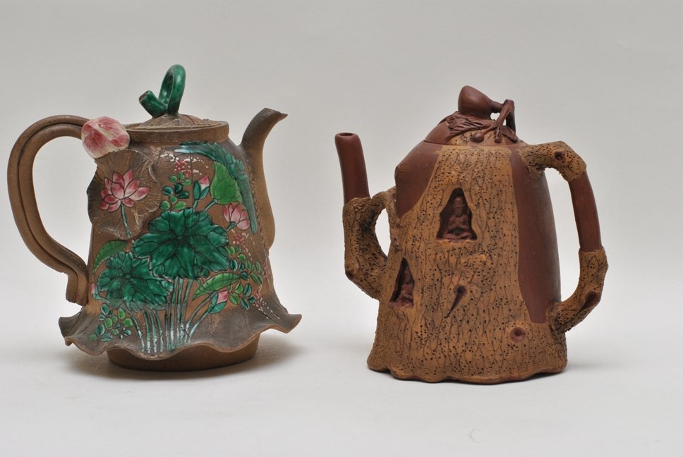 TWO ASIAN YIXING TEAPOT (1 of 5)