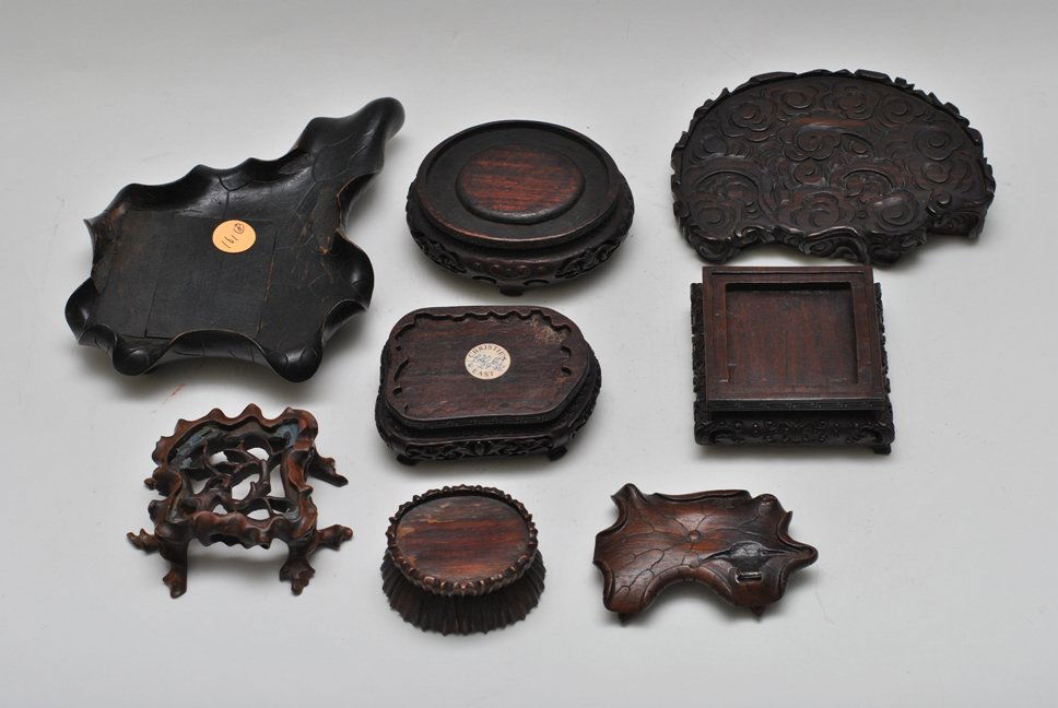 8 OLD ASIAN WOOD STAND LOTS (1 of 8)