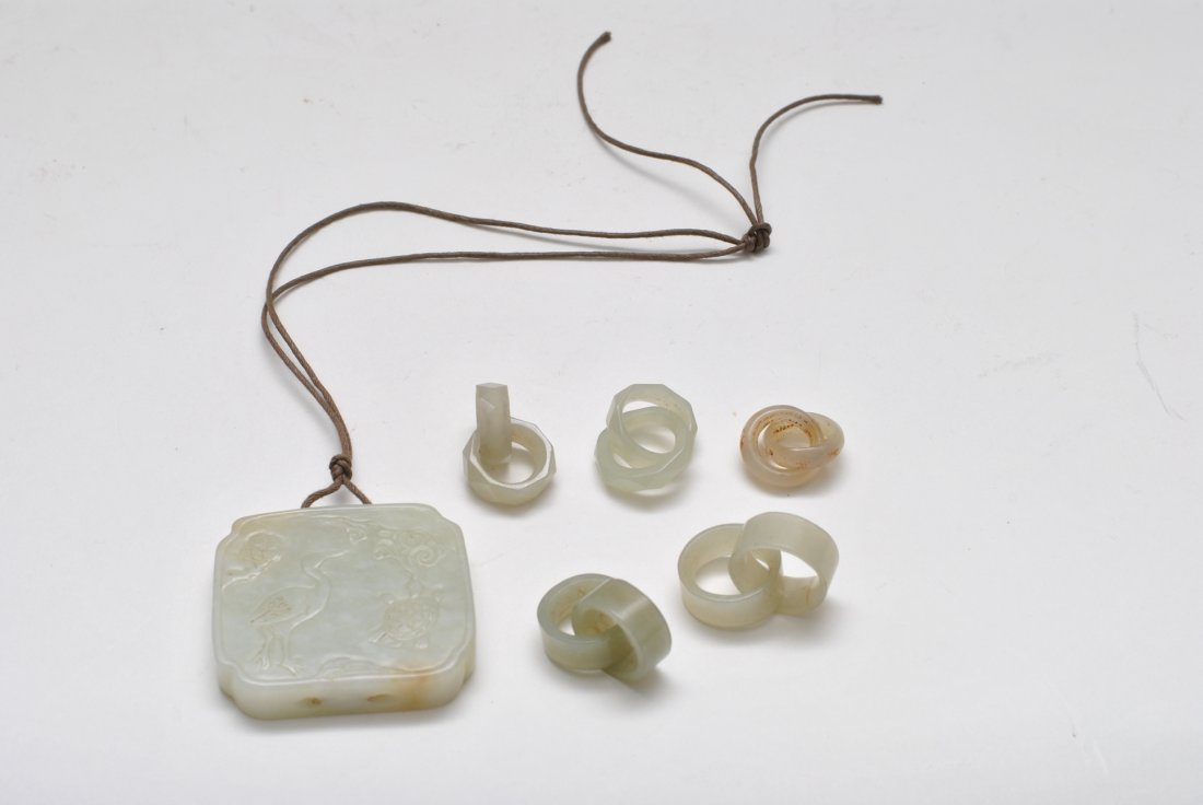 mixed asian jade double ring plaque (1 of 5)