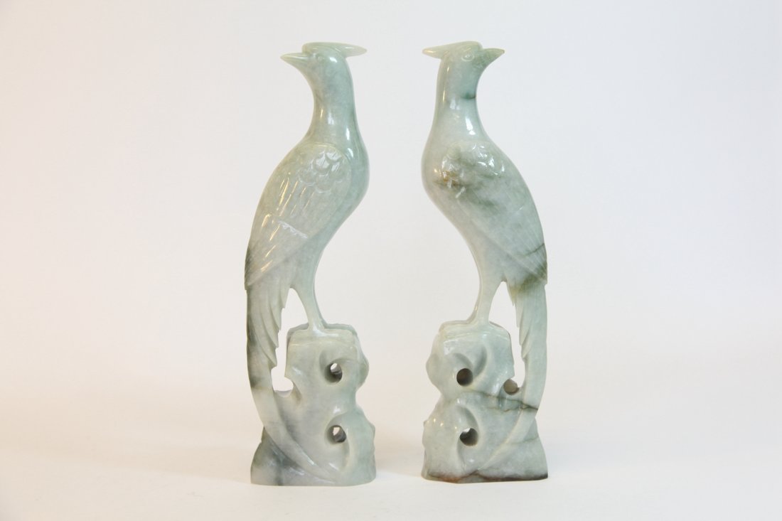 Pair  chinese jade phoenix (1 of 7)