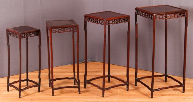 Set of Old Chinese  carved wood  Tables (1 of 7)