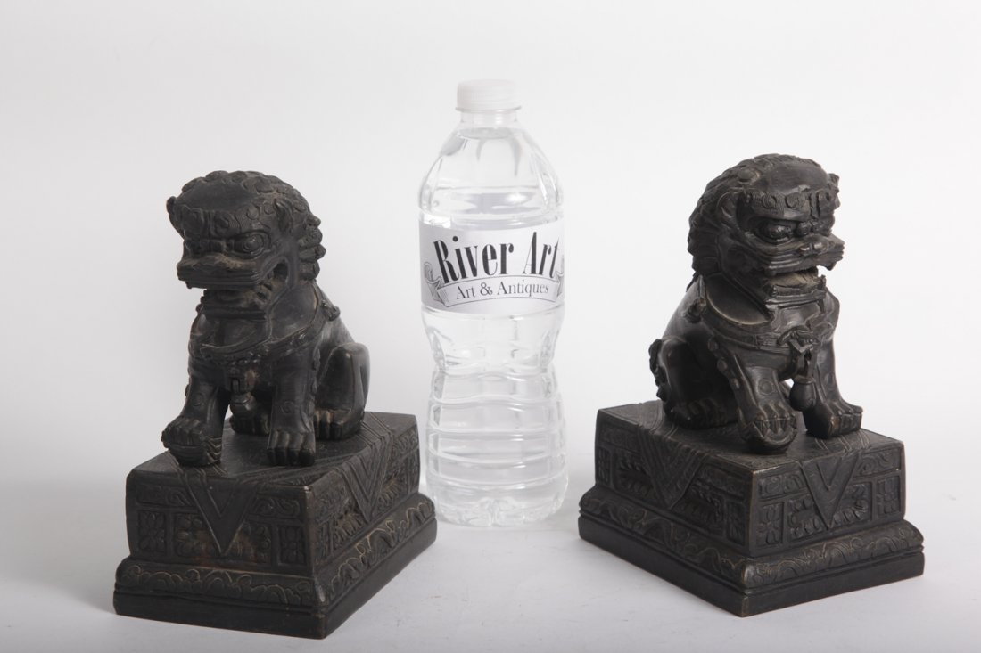 chinese bronze lion pair (1 of 3)