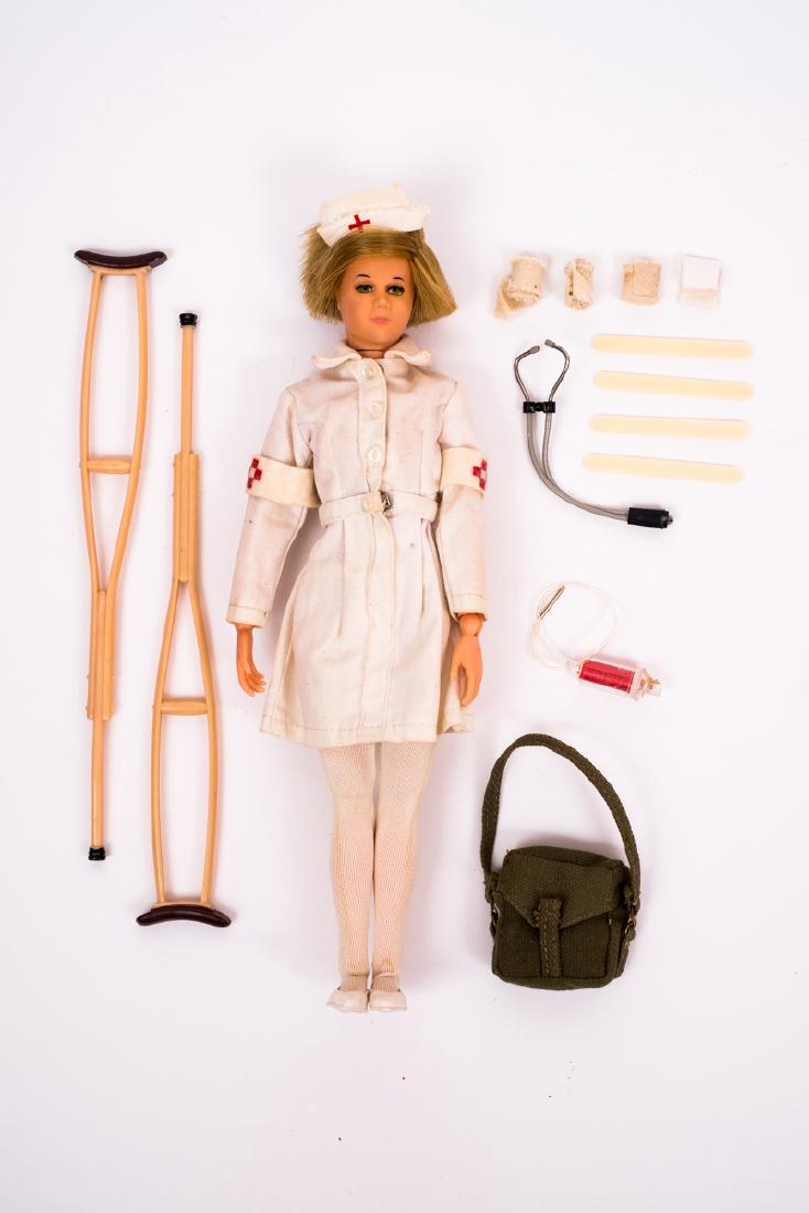 1967 G.I. Nurse # 8060: DESCRIPTION: 1967 G.I. Joe Nurse item # 8060 in original outfit. CONDITION: See photos for included accessories.