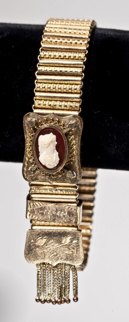 Victorian Hardstone Cameo Slide Bracelet (1 of 3)