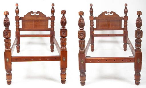 Pair Of Stephen Swift Mahogany Twin Four Poster Beds