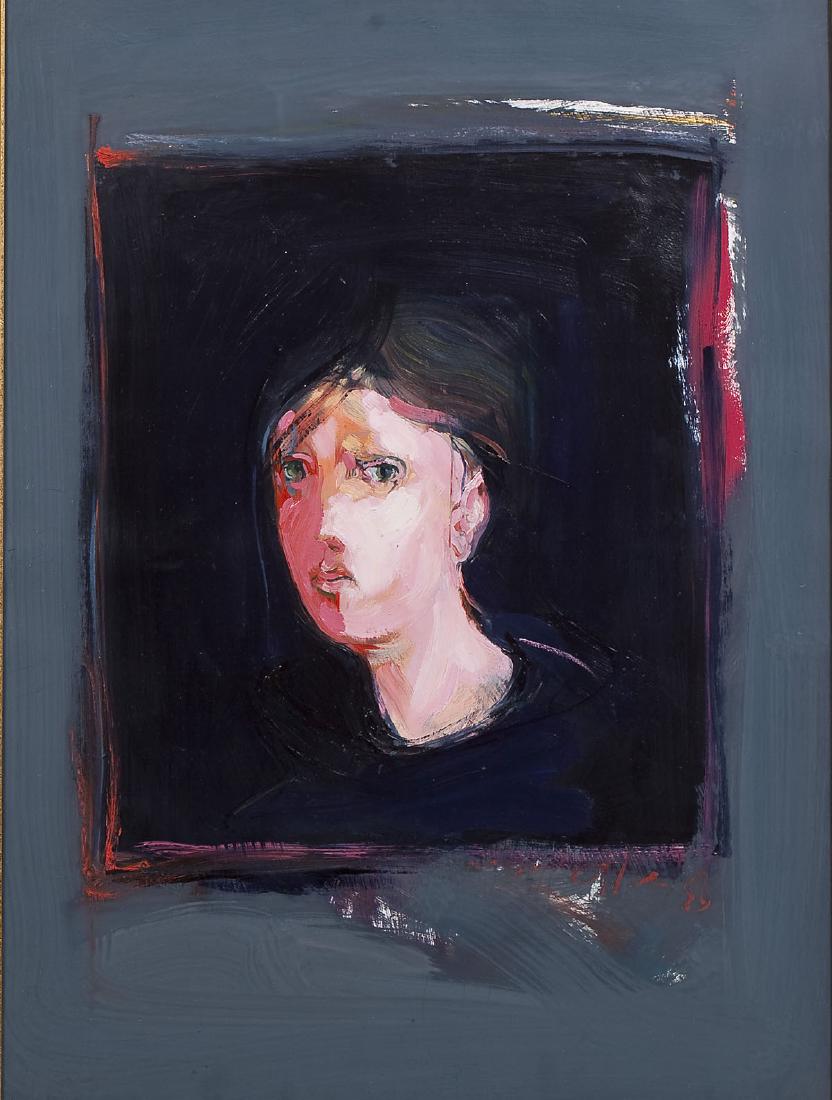 Jere Hardy Allen (American, B. 1944): DESCRIPTION: Jere Hardy Allen (American, B. 1944). Oil on paper entitled "Untitled". Signed to lower right "Allen". In bronzed frame with grey matboard. MEASUREMENTS: 28" x 21". Overall with frame 33-