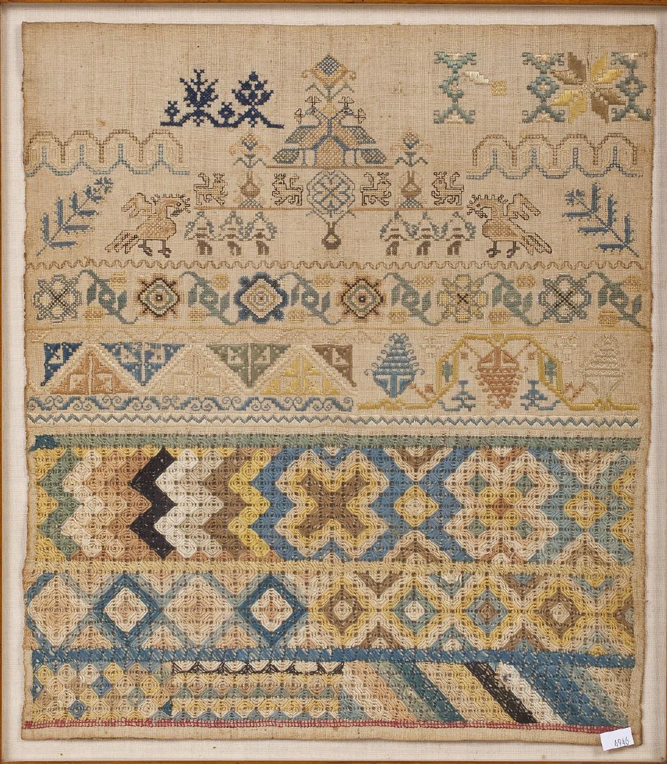 19th C Pictorial Sampler (1 of 7)
