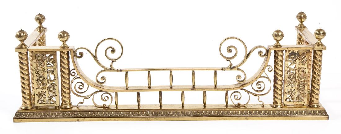 Aesthetic Movement Brass Fireplace Fender (1 of 6)
