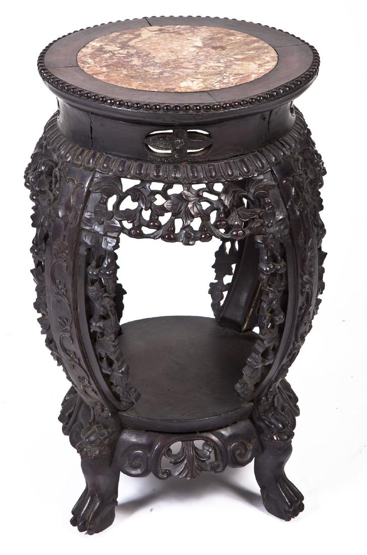 Asian Carved Marble Top Table (1 of 9)