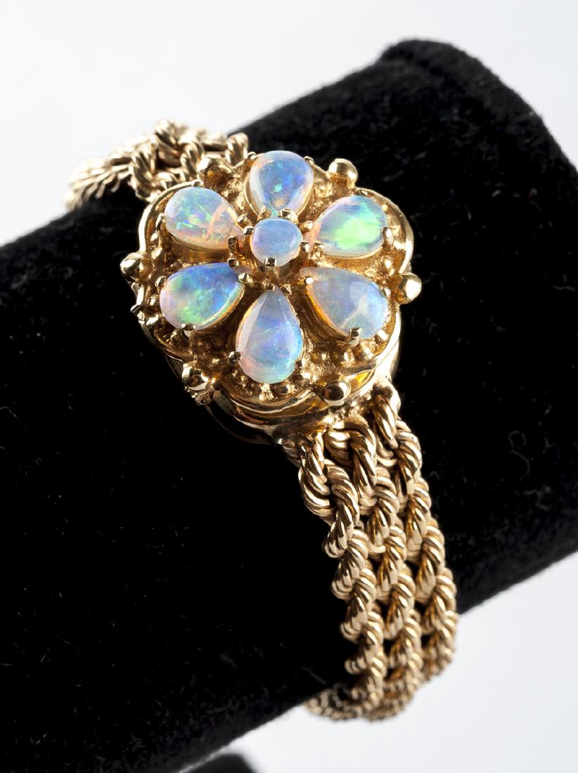 Lady's 14K & Opal Incabloc Bracelet Watch (1 of 6)