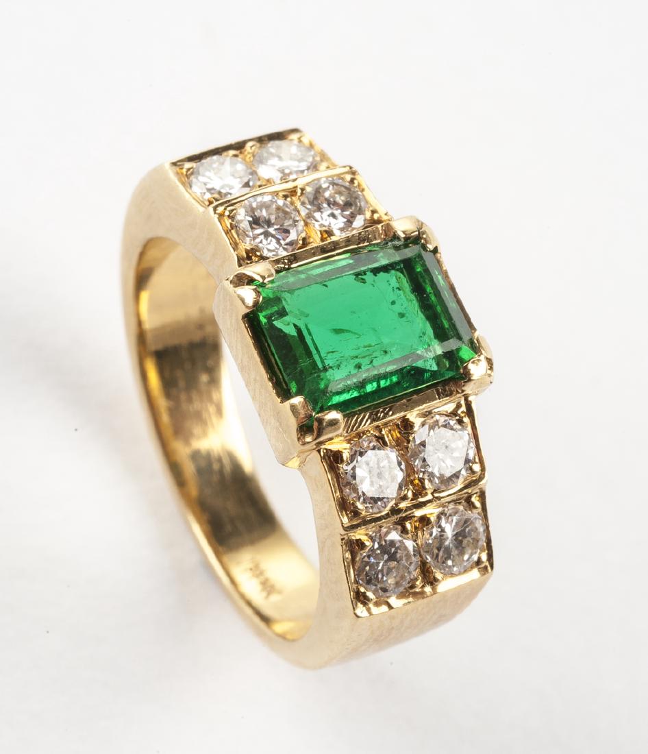 18K 1.02 Ct Emerald & .56 CTW Diamond Ring (1 of 4)