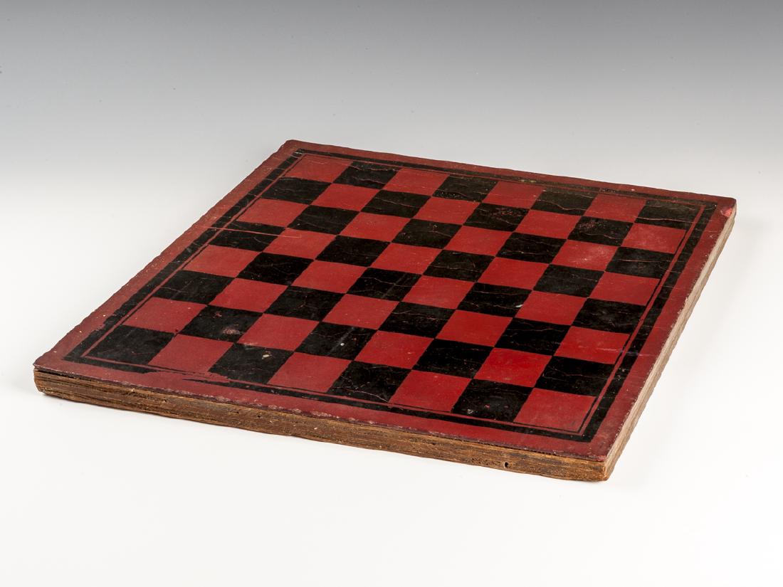 Primitive Red and Black Polychrome Game Board (1 of 3)